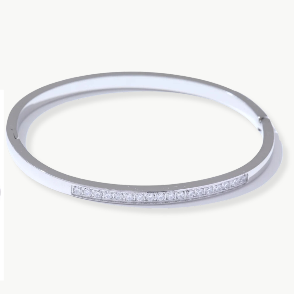 SILVER YVONNE BANGLE BRACELET